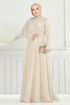 SUAL Taş Detay Pelerinli Abiye 6294LPN858-MS Taş - Thumbnail
