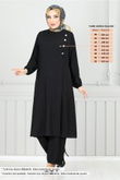 MRV P.M. - Sur Le Côté Boutonné Hijab Équipe 4075PM1063-L Noir
