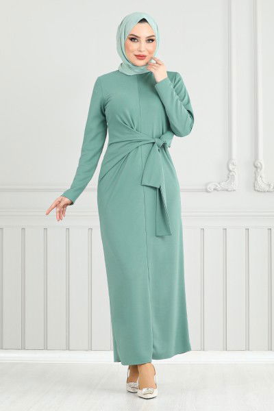 MRV A.L.G. - Sur Le Côté Ceinture Détaillé Robe 0409ALG1079-L Menthe