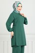 Sur Le Côté Lacé Hijab Équipe Numéro de pièce 3004BM1076-M Émeraude - Thumbnail