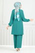 Sur Le Côté Lacé Hijab Équipe Numéro de pièce 3004BM1076-M Ouvert Huile - Thumbnail