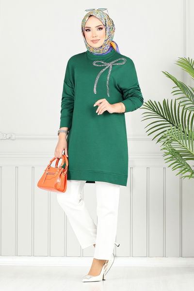 MRV A.Y.D. - Taş Baskılı Tunik 2703AYD969-M Zümrüt