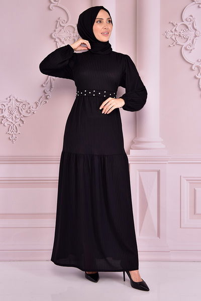 NEV - Taş Detay Elbise Siyah NEV14871