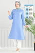 Taş Detay Tesettür Tunik 3123HBS856-MS Bebe Mavisi - Thumbnail