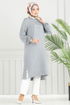 Taş Detay Tesettür Tunik 3123HBS856-MS Gri - Thumbnail