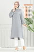 Taş Detay Tesettür Tunik 3123HBS856-MS Gri - Thumbnail