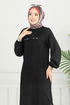 Taş Detay Tesettür Tunik 3123HBS856-MS Siyah - Thumbnail