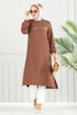 Taş Detay Tesettür Tunik 3123HBS856-MS Taba - Thumbnail