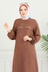 Taş Detay Tesettür Tunik 3123HBS856-MS Taba - Thumbnail