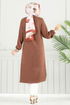 Taş Detay Tesettür Tunik 3123HBS856-MS Taba - Thumbnail
