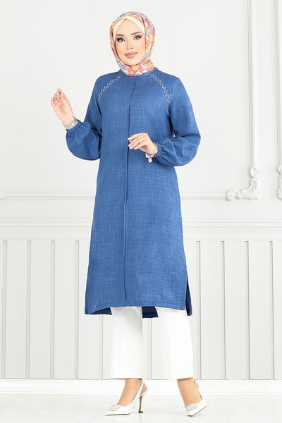 MRV H.B.S. - Taş Detay Tesettür Tunik 3124HBS932-M İndigo