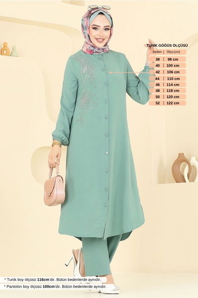 MRV D.V.L. - Taş Detaylı Aerobin Takım 441DVL897-M Mint - 383041