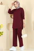 Taş Detaylı İkili Takım 2728AYD574-MS Bordo - Thumbnail