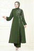 Taş Detaylı Şık Takım 5957AB368-MS Haki - Thumbnail