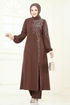 Taş Detaylı Şık Takım 5957AB368-MS Kahve - Thumbnail