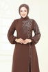 Taş Detaylı Şık Takım 5957AB368-MS Kahve - Thumbnail