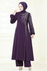 Taş Detaylı Şık Takım 5957AB368-MS Mor - Thumbnail