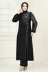 Taş Detaylı Şık Takım 5957AB368-MS Siyah - Thumbnail