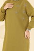 Taş Detaylı Triko Tunik 2717AYD574-MS Yağ Yeşili - Thumbnail