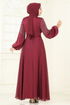 Taş İşlemeli Janjan Abiye 5693EDF311-MS Bordo - Thumbnail