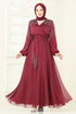 Taş İşlemeli Janjan Abiye 5693EDF311-MS Bordo - Thumbnail