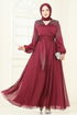 Taş İşlemeli Janjan Abiye 5693EDF311-MS Bordo - Thumbnail