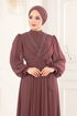 Taş İşlemeli Şifon Abiye 5408AB368-MS Pudra Vizyon - Thumbnail