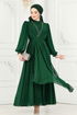 Taş İşlemeli Şifon Abiye 5408AB368-MS Zümrüt - Thumbnail