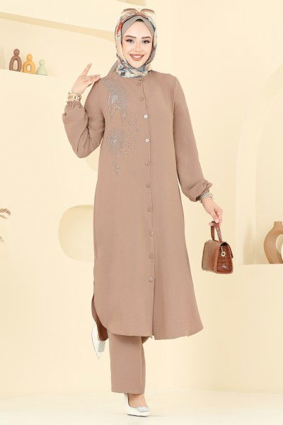 D.V.L. - Taş İşlemeli Tesettür Takım 440DVL817-MS Vizyon