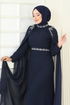 Taşlı Pelerinli Şifon Abiye 8073AB368-MS Laci - Thumbnail