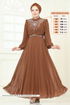 Taşlı Şifon Abiye 8010AB368-MS Bakır - Thumbnail