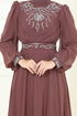 Taşlı Şifon Abiye 8010AB368-MS Pudra Vizyon - Thumbnail