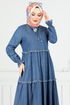 Tassel Detailed Jeans Dress 25018MTS1095-M Open Jeans - Thumbnail