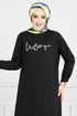 The Article Silvery Hijab Tunic 798OZR1047-M Black - Thumbnail