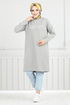 The Article Silvery Hijab Tunic 798OZR1047-M Grey - Thumbnail