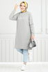 The Article Silvery Hijab Tunic 798OZR1047-M Grey - Thumbnail