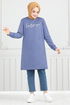 The Article Silvery Hijab Tunic 798OZR1047-M Indigo - Thumbnail