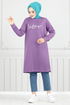 The Article Silvery Hijab Tunic 798OZR1047-M Lilac - Thumbnail