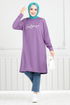 The Article Silvery Hijab Tunic 798OZR1047-M Lilac - Thumbnail