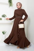 MRV K.T.R. - The Belt The Stone Detailed Dress 4445KTR927-M Coffee