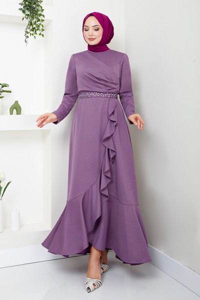 MRV K.T.R. - The Belt The Stone Detailed Dress 4445KTR927-M Lilac