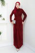 The Front Drapeli Evening dress 5622END900-M Burgundy - Thumbnail