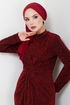 The Front Drapeli Evening dress 5622END900-M Burgundy - Thumbnail