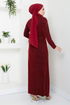 The Front Drapeli Evening dress 5622END900-M Burgundy - Thumbnail