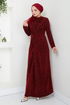 The Front Drapeli Evening dress 5622END900-M Burgundy - Thumbnail