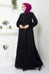 The Front Half Pat Buttoned Up Dress 2020BGS895 Black - Thumbnail