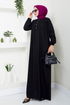 The Front Half Pat Buttoned Up Dress 2020BGS895 Black - Thumbnail