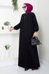 The Front Half Pat Buttoned Up Dress 2020BGS895 Black - Thumbnail