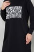 The Front Printed Tunic 789OZR1047-M Black - Thumbnail