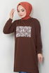 The Front Printed Tunic 789OZR1047-M Coffee - Thumbnail